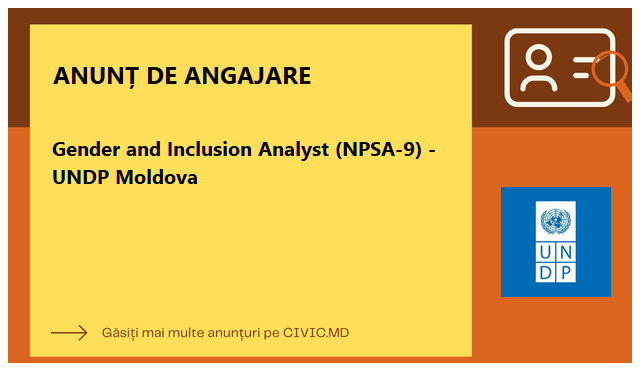 Gender and Inclusion Analyst (NPSA-9) - UNDP Moldova