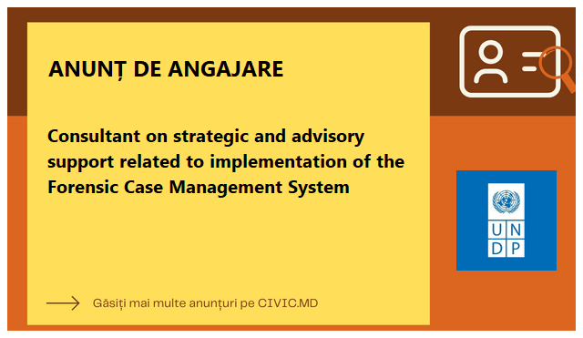 Consultant on strategic and advisory support related to implementation of the Forensic Case Management System