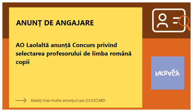 AO Laolaltă anunță Concurs privind selectarea profesorului de limba română copii