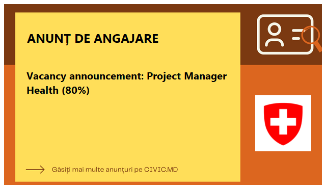 Vacancy announcement: Project Manager Health (80%)