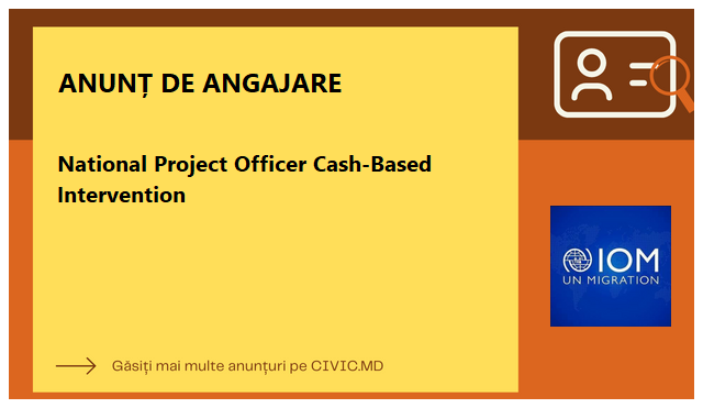 National Project Officer Cash-Based Intervention