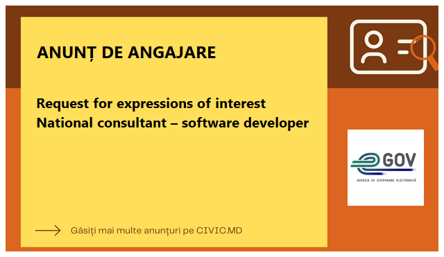 Request for expressions of interest National consultant – software developer