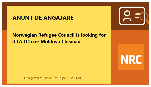 Norwegian Refugee Council is looking for ICLA Officer Moldova Chisinau