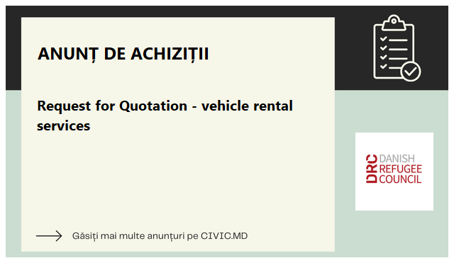 Request for Quotation - vehicle rental services