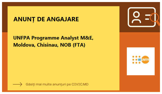 UNFPA Programme Analyst M&E, Moldova, Chisinau, NOB (FTA)