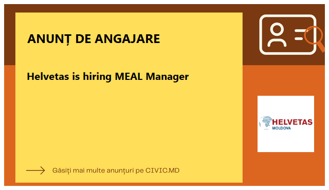 Helvetas is hiring MEAL Manager