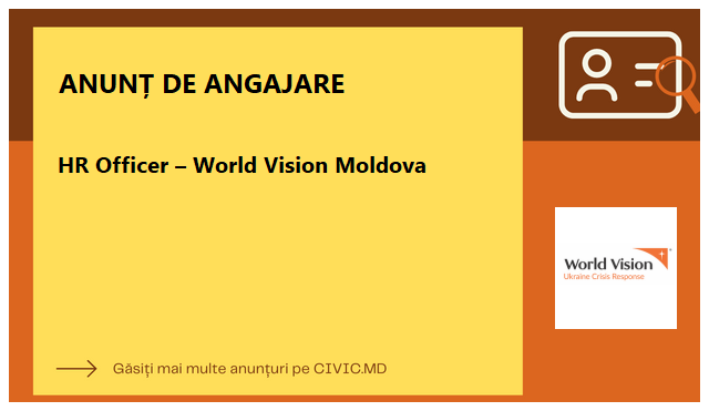HR Officer – World Vision Moldova