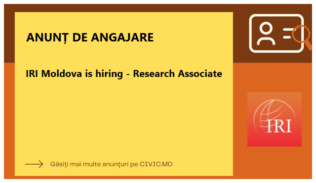 IRI Moldova is hiring - Research Associate