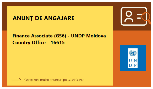 Finance Associate (GS6) - UNDP Moldova Country Office - 16615
