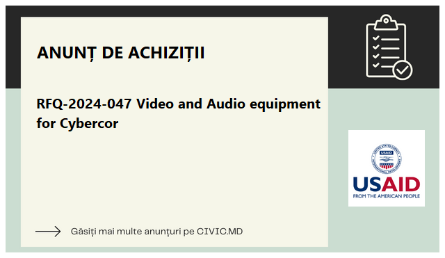 RFQ-2024-047 Video and Audio equipment for Cybercor