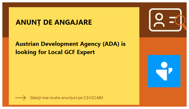 Austrian Development Agency (ADA) is looking for Local GCF Expert