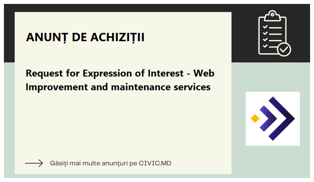 Request for Expression of Interest - Web Improvement and maintenance services