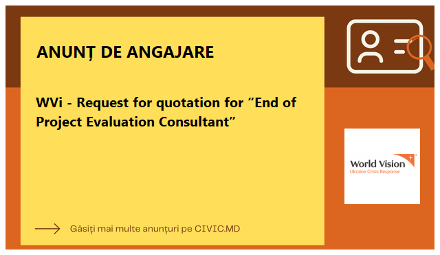WVi - Request for quotation for “End of Project Evaluation Consultant”