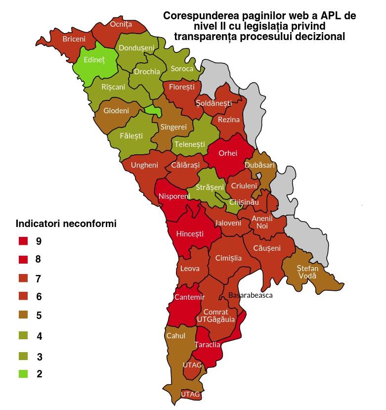 Harta INDICATORI PAGINI WEB APL Nivelul II